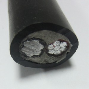 HDPE /PE Jacket Waterproof  Underground 2 Core Aluminium Cable Low Voltage